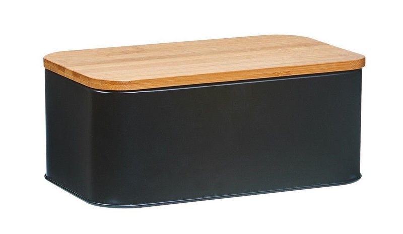 ZELLER Brotkasten schwarz Bamboo 