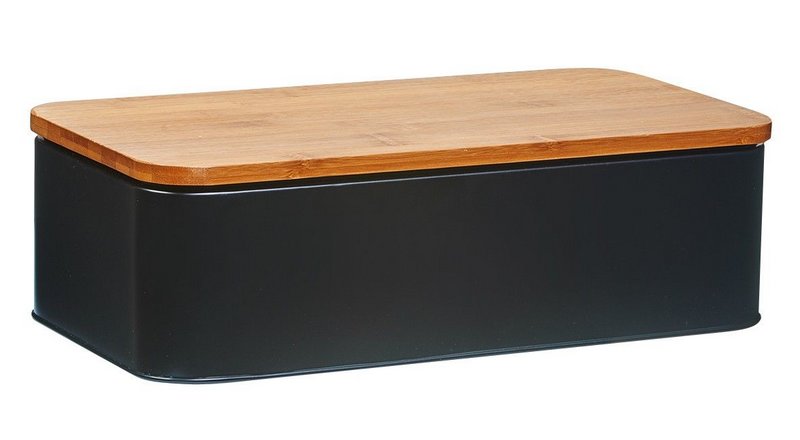 ZELLER Brotkasten schwarz Bamboo 