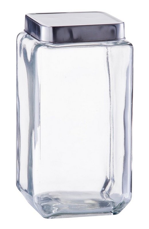 ZELLER Vorratsglas eckig mit Deckel Inox 2000 ml 