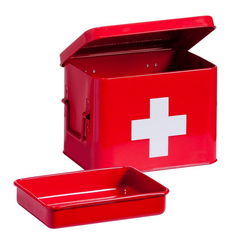 ZELLER Medizinbox Metall rot 