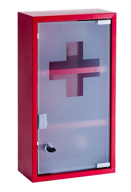 ZELLER Medizinschrank Metall rot 