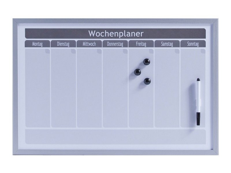 ZELLER Memobord Wochenplaner grau 