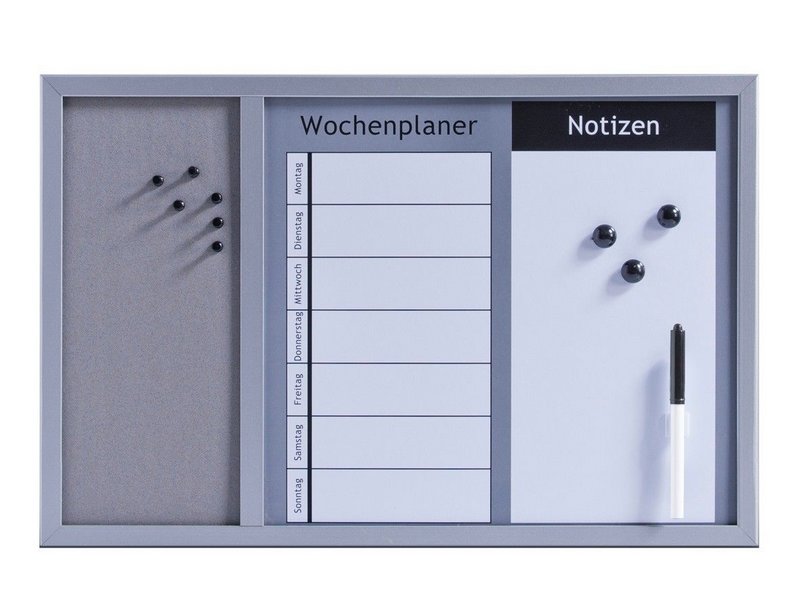 ZELLER Pinn Memobord 3in1 grau 