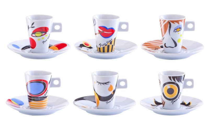 ZELLER Espressotassen Set Faces 
