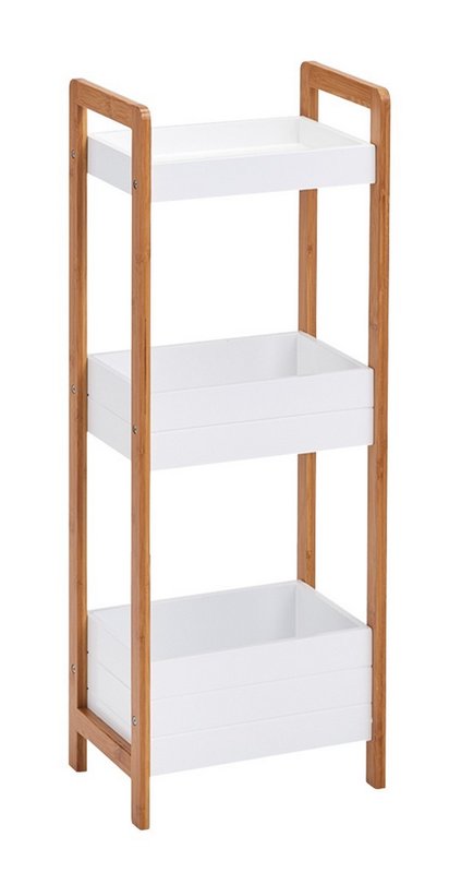 ZELLER Standregal mit 3 Ablagen Bamboo weiss 