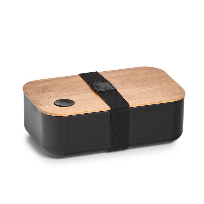 ZELLER Lunchbox mit Bambusdecke schwarz 