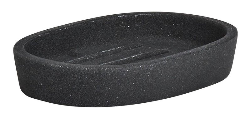 ZELLER Seifenschale Dark Stone Polyresin schwarz 