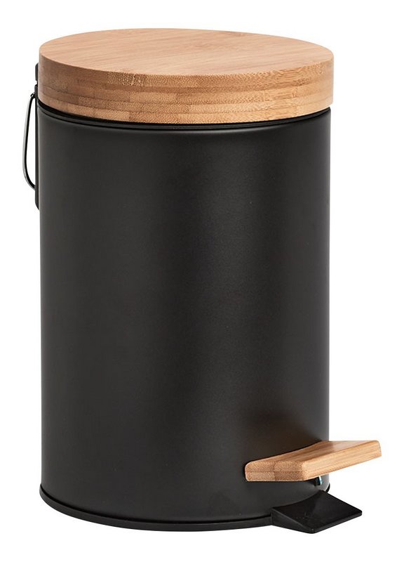 ZELLER Treteimer Bamboo Metall schwarz 3 l 