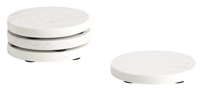 ZELLER Untersetzer-Set Marmor Glas 