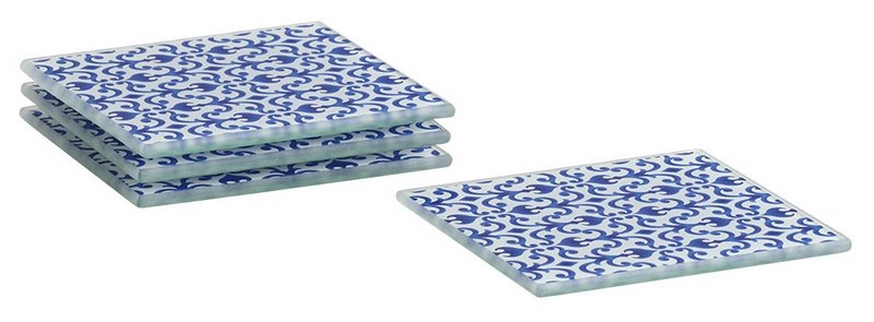 ZELLER Untersetzer-Set Marokko blau weiss 