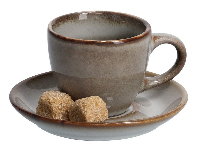 ZELLER Espressotassen Set Keramik beige 8-teilig 
