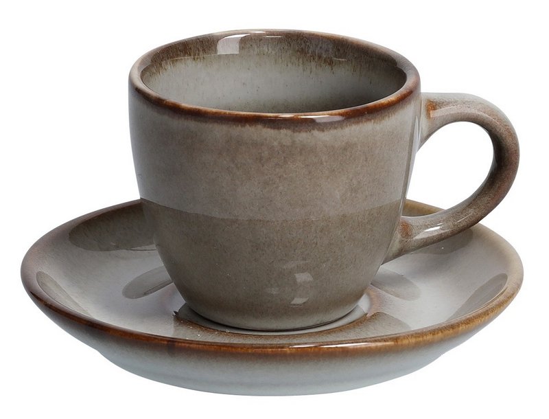 ZELLER Espressotassen Set Keramik beige 8-teilig 