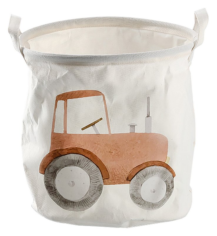 ZELLER Aufbewahrungskorb Traktor Canvas weiss 