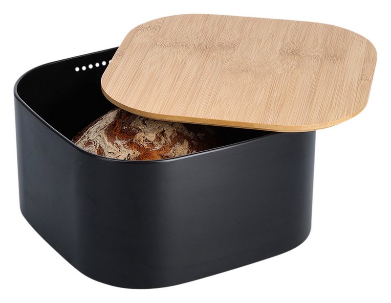 ZELLER Brotkasten schwarz Bamboo 