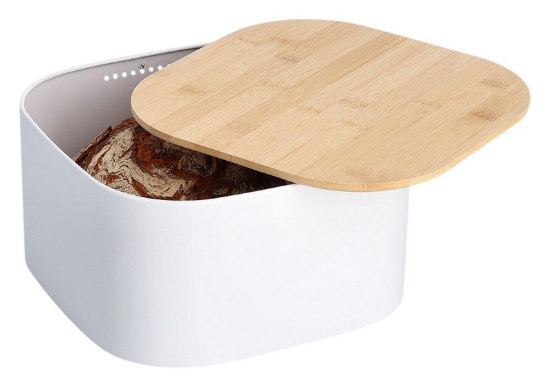 ZELLER Brotkasten weiss Bamboo 