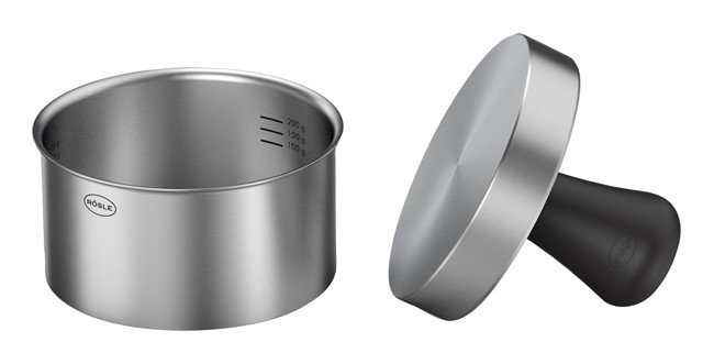 RÖSLE Hamburgerpresse Pro Stempel und Ring Inox ø12 cm 