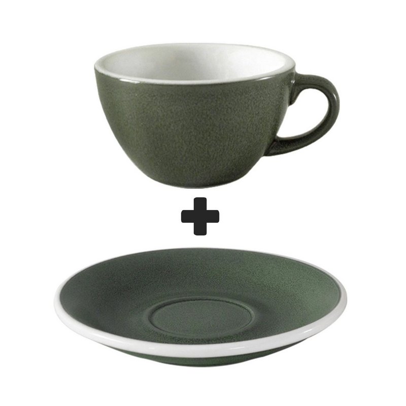 Loveramics Egg Kaffeetasse mit Untertasse 200ml Waldgrün 